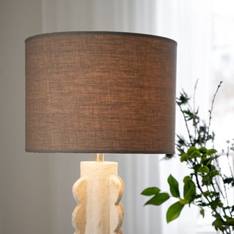 Lniany abażur cylindryczny mocca Sara 35cm